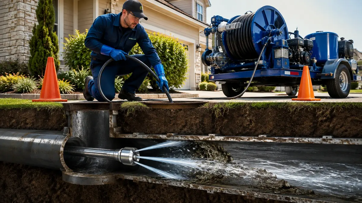 Main Sewer Line Hydro Jet Cleaning in Morongo Valley
